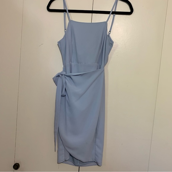 Revolve Dress, By the Way Morgan Layered Mini Dress in Blue - Picture 6 of 15